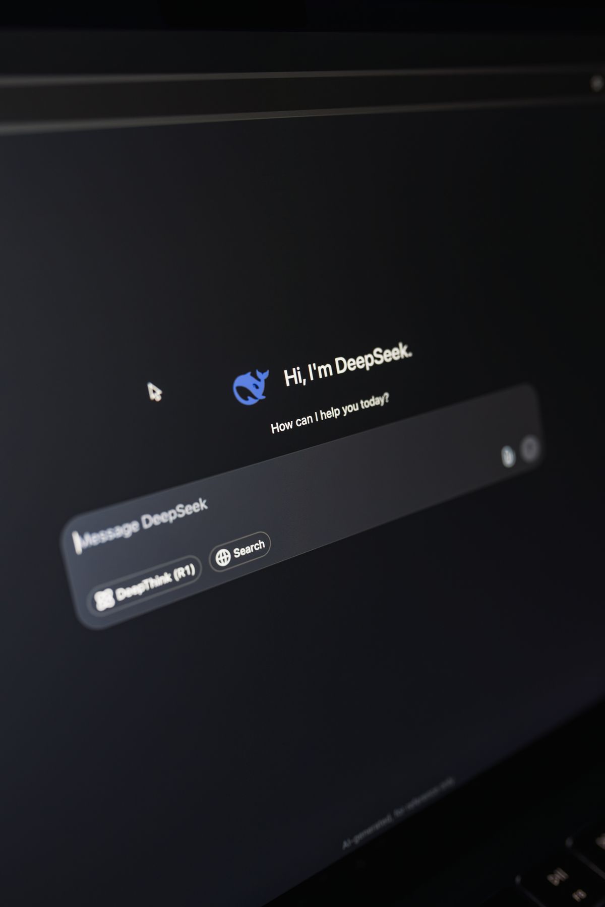 AI interface on a laptop screen