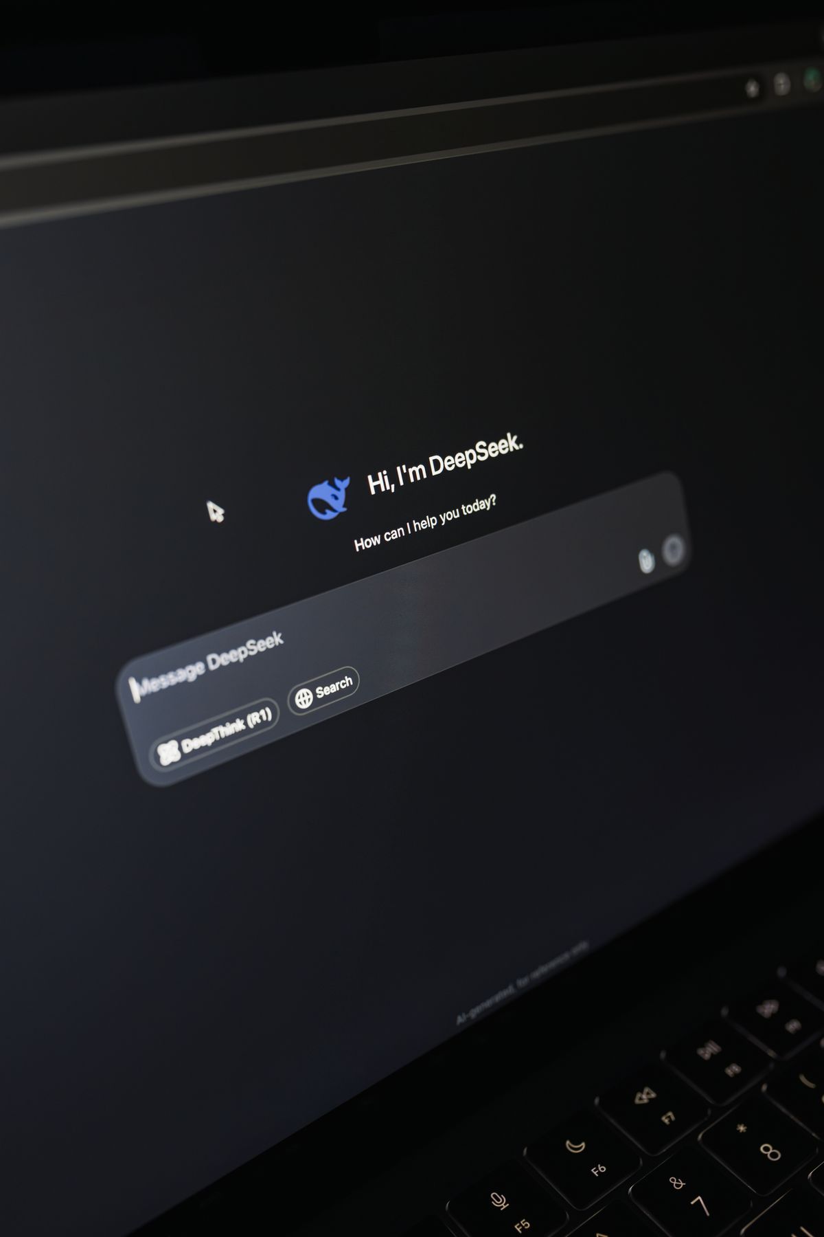AI chat interface on a laptop screen