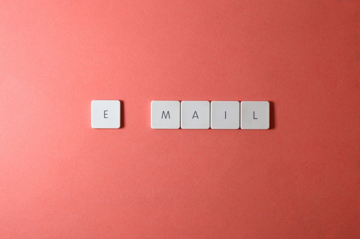 Letter tiles spelling email