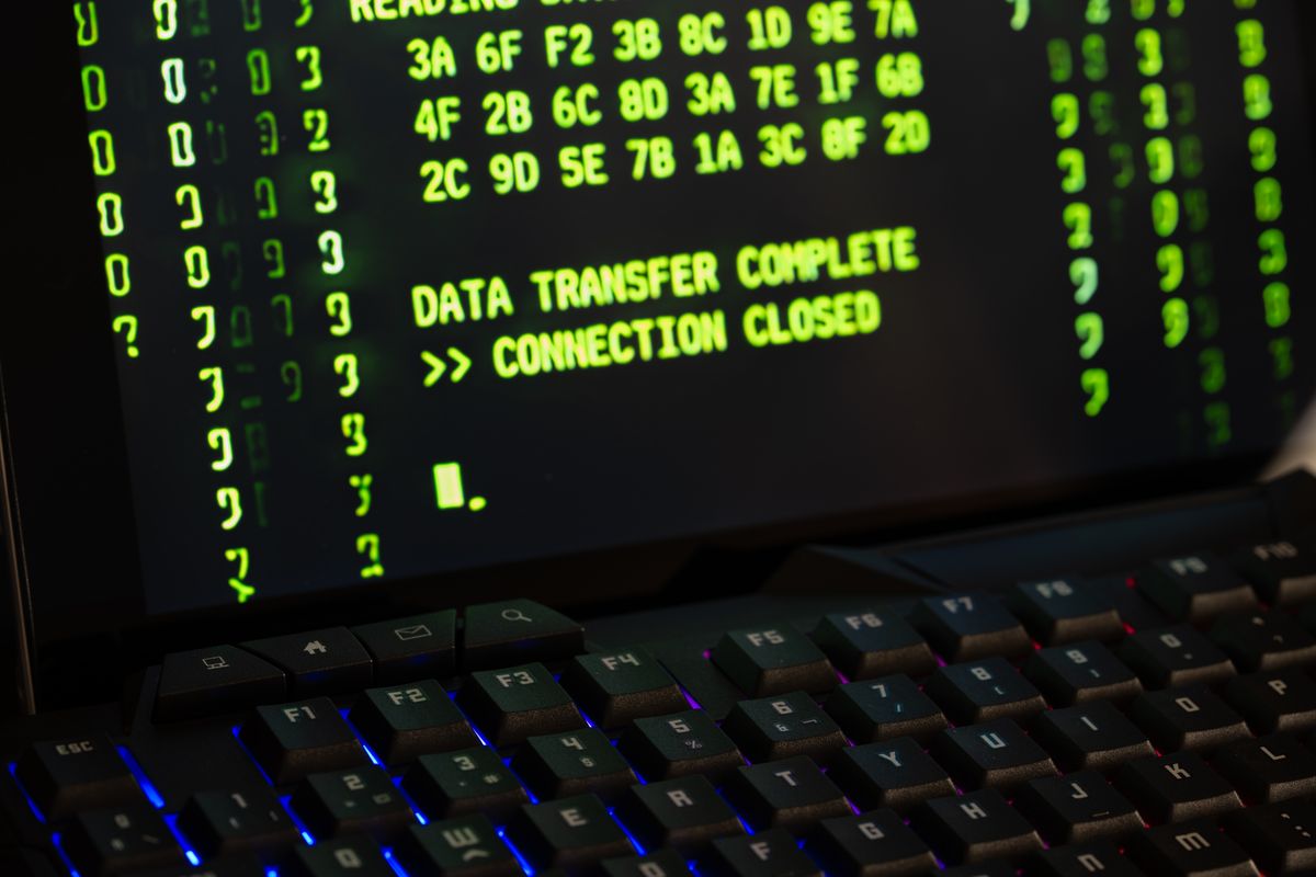 Screen showing a completed data transfer